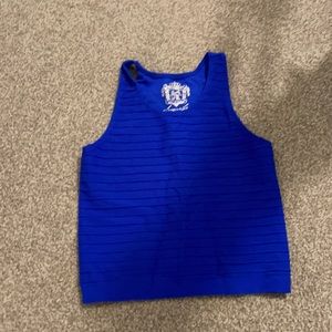 Cropped sugar lips tank with ribbinb